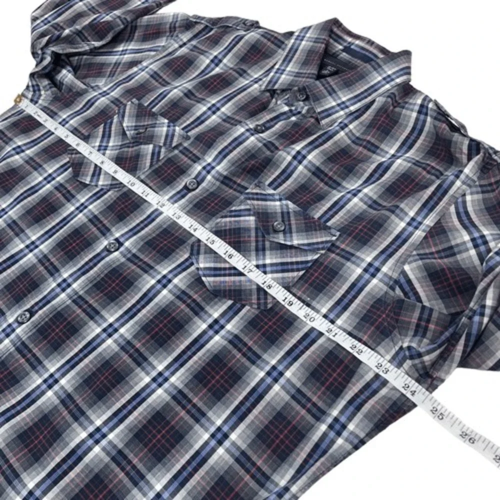 Banana Republic Shirt Mens (L) 16-16.5 Tall Large Plaid Long‎ Sleeve Button Down